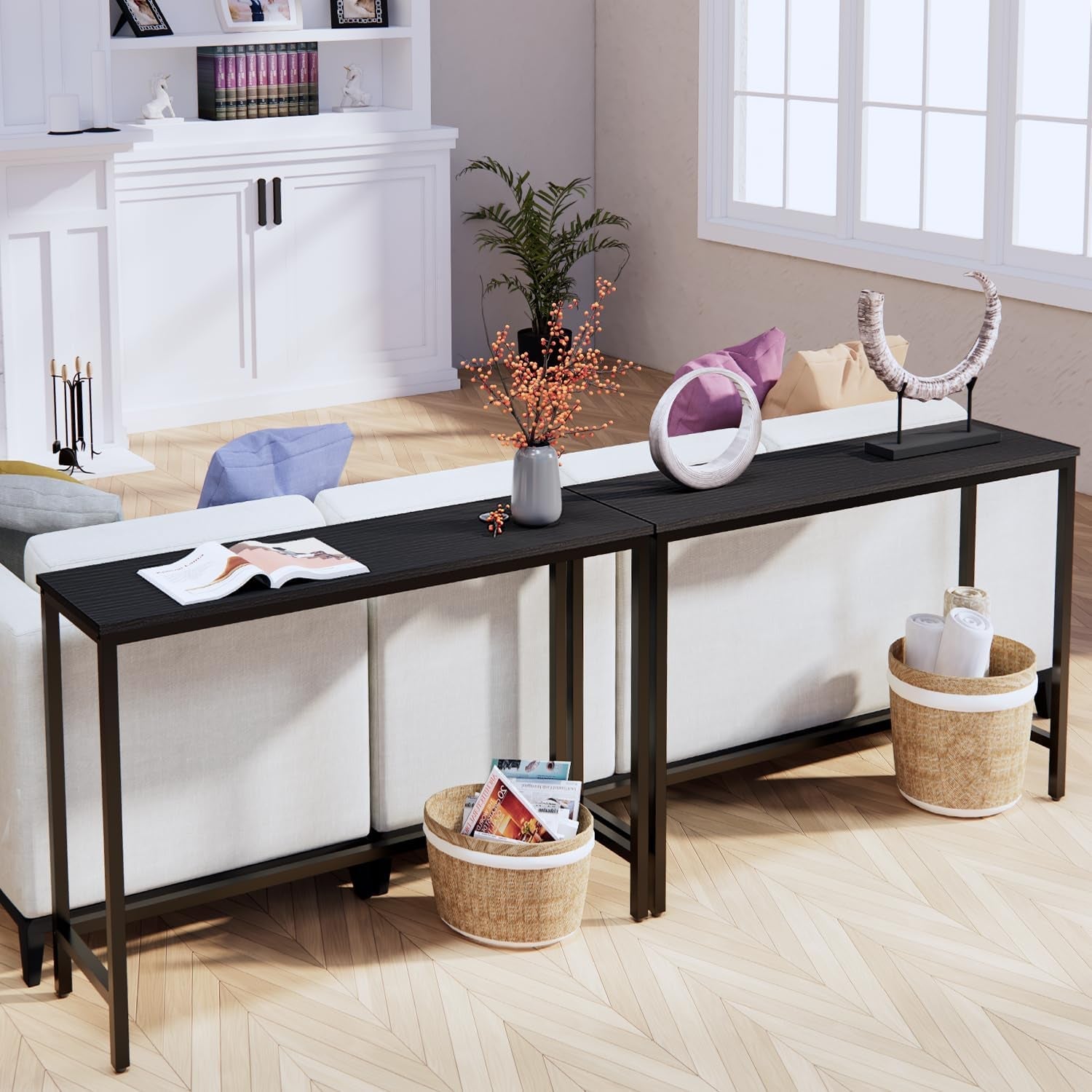 39Inch Console Table Open Shelf SlimProfile Space Saving