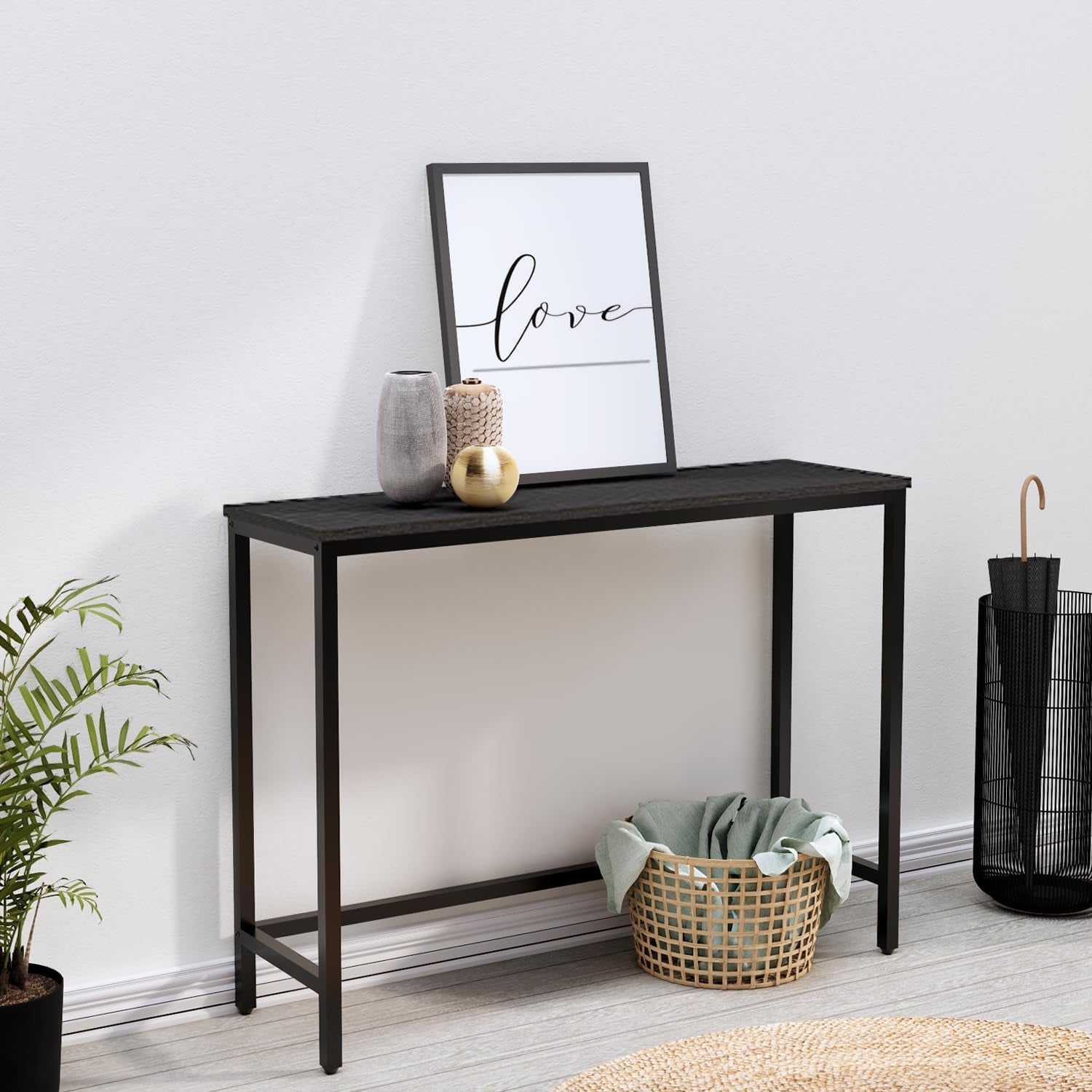 39Inch Console Table Open Shelf SlimProfile Space Saving