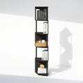Zigzag Corner Bookshelf Space Saving Espresso Black